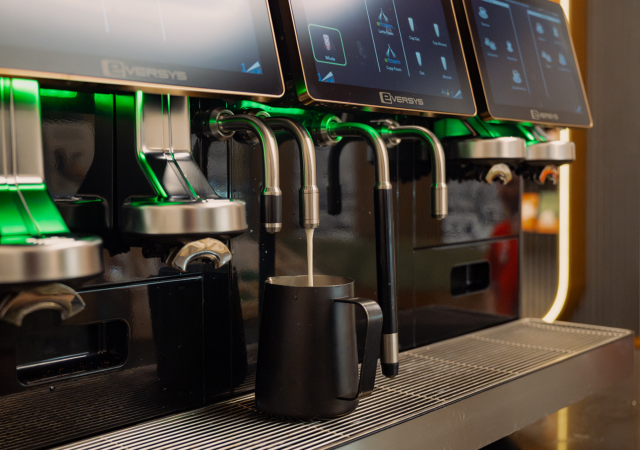 shotmaster eversys helautomatisk espressomaskin närbild